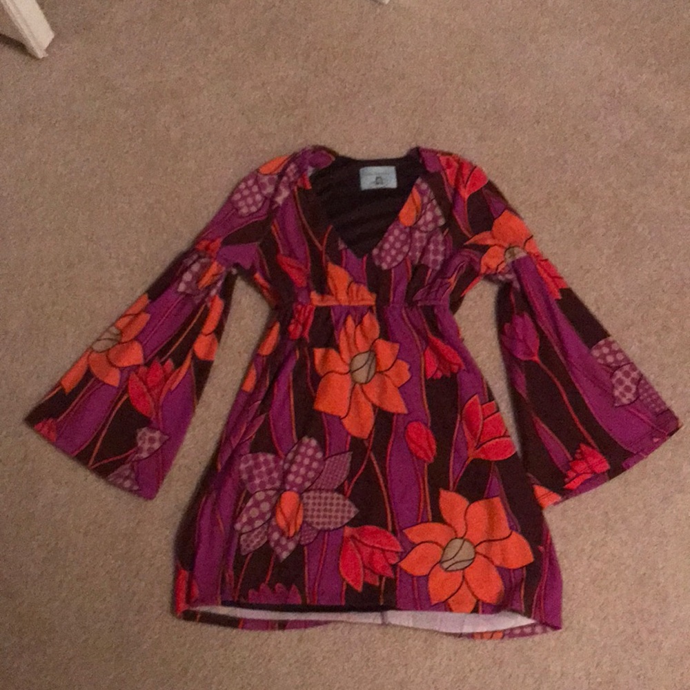 Retro print mini dress